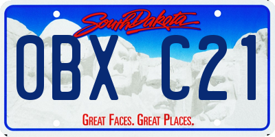 SD license plate 0BXC21