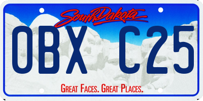 SD license plate 0BXC25