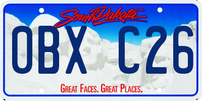 SD license plate 0BXC26