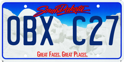 SD license plate 0BXC27