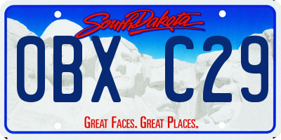 SD license plate 0BXC29