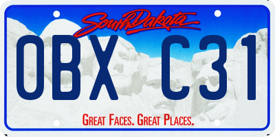 SD license plate 0BXC31