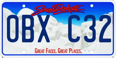 SD license plate 0BXC32