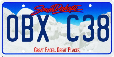 SD license plate 0BXC38