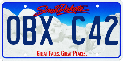 SD license plate 0BXC42