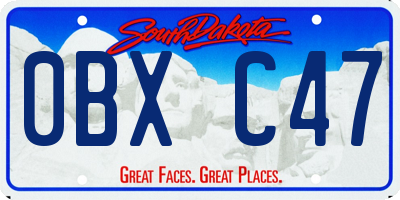 SD license plate 0BXC47