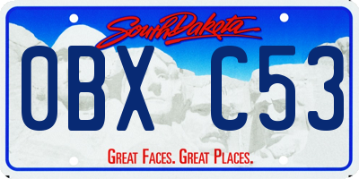 SD license plate 0BXC53