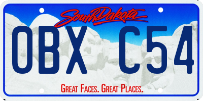 SD license plate 0BXC54