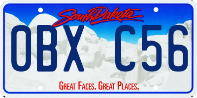SD license plate 0BXC56
