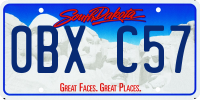 SD license plate 0BXC57