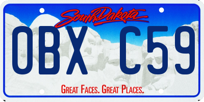 SD license plate 0BXC59