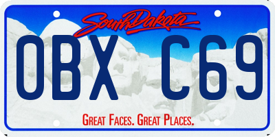 SD license plate 0BXC69