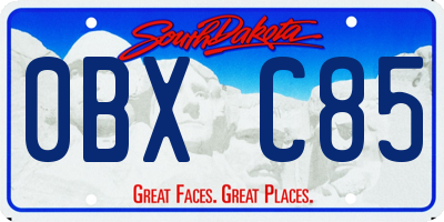 SD license plate 0BXC85