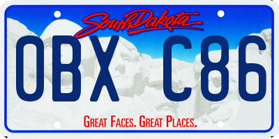 SD license plate 0BXC86