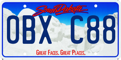 SD license plate 0BXC88