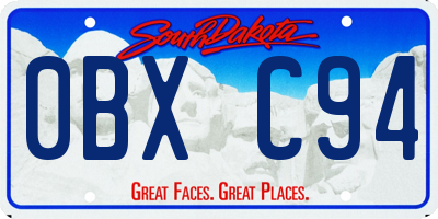 SD license plate 0BXC94