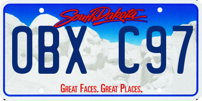 SD license plate 0BXC97