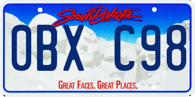 SD license plate 0BXC98