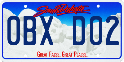 SD license plate 0BXD02