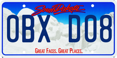 SD license plate 0BXD08