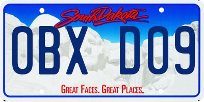 SD license plate 0BXD09