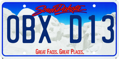 SD license plate 0BXD13