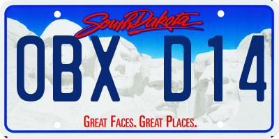 SD license plate 0BXD14