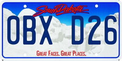 SD license plate 0BXD26