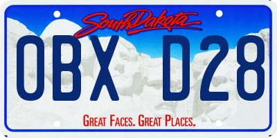 SD license plate 0BXD28