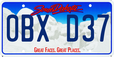 SD license plate 0BXD37