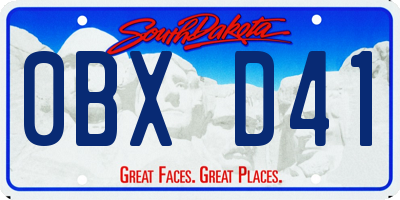 SD license plate 0BXD41