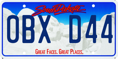 SD license plate 0BXD44