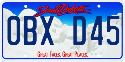 SD license plate 0BXD45