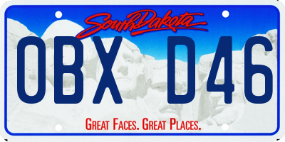 SD license plate 0BXD46
