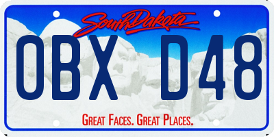 SD license plate 0BXD48