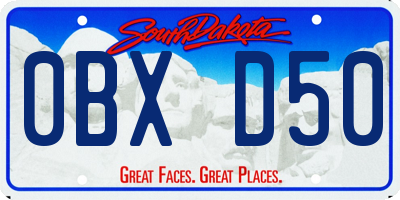SD license plate 0BXD50