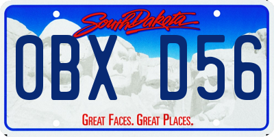 SD license plate 0BXD56