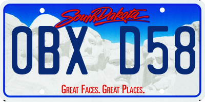 SD license plate 0BXD58