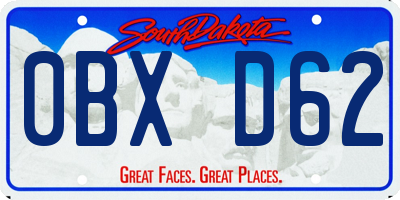 SD license plate 0BXD62