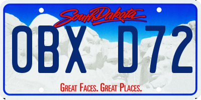 SD license plate 0BXD72