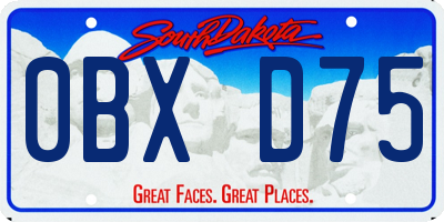 SD license plate 0BXD75