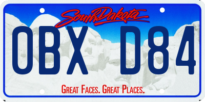 SD license plate 0BXD84