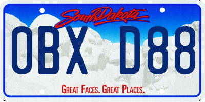 SD license plate 0BXD88