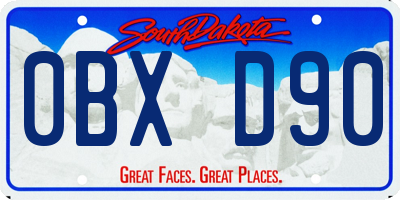 SD license plate 0BXD90