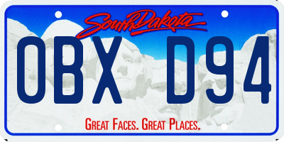SD license plate 0BXD94