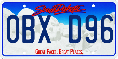 SD license plate 0BXD96