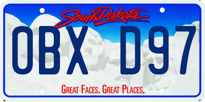 SD license plate 0BXD97