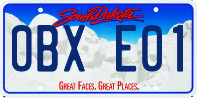 SD license plate 0BXE01