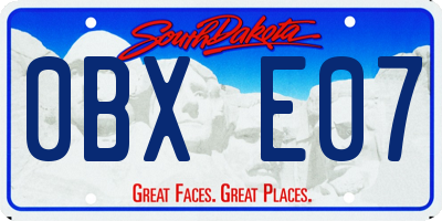 SD license plate 0BXE07