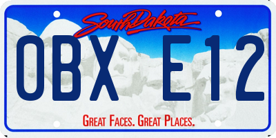 SD license plate 0BXE12
